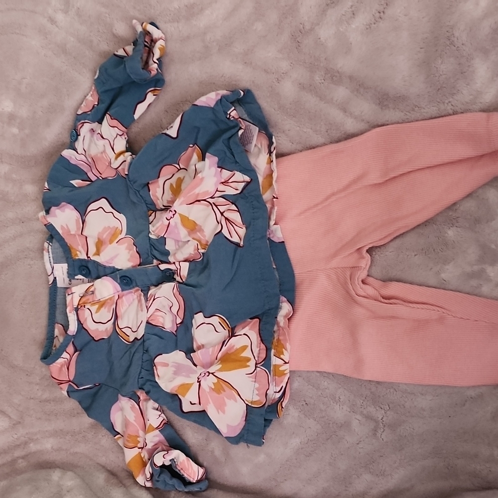 Carters 3month Teal and Pink set
